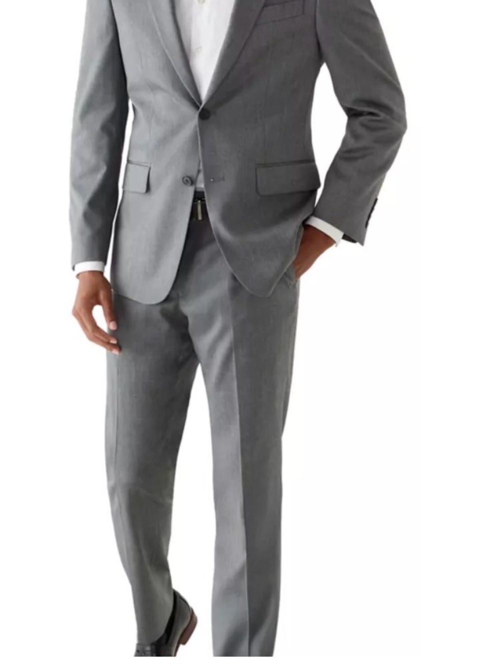 Men's Slim Gray Two-Piece Suit - Tailored Blazer & Trousers